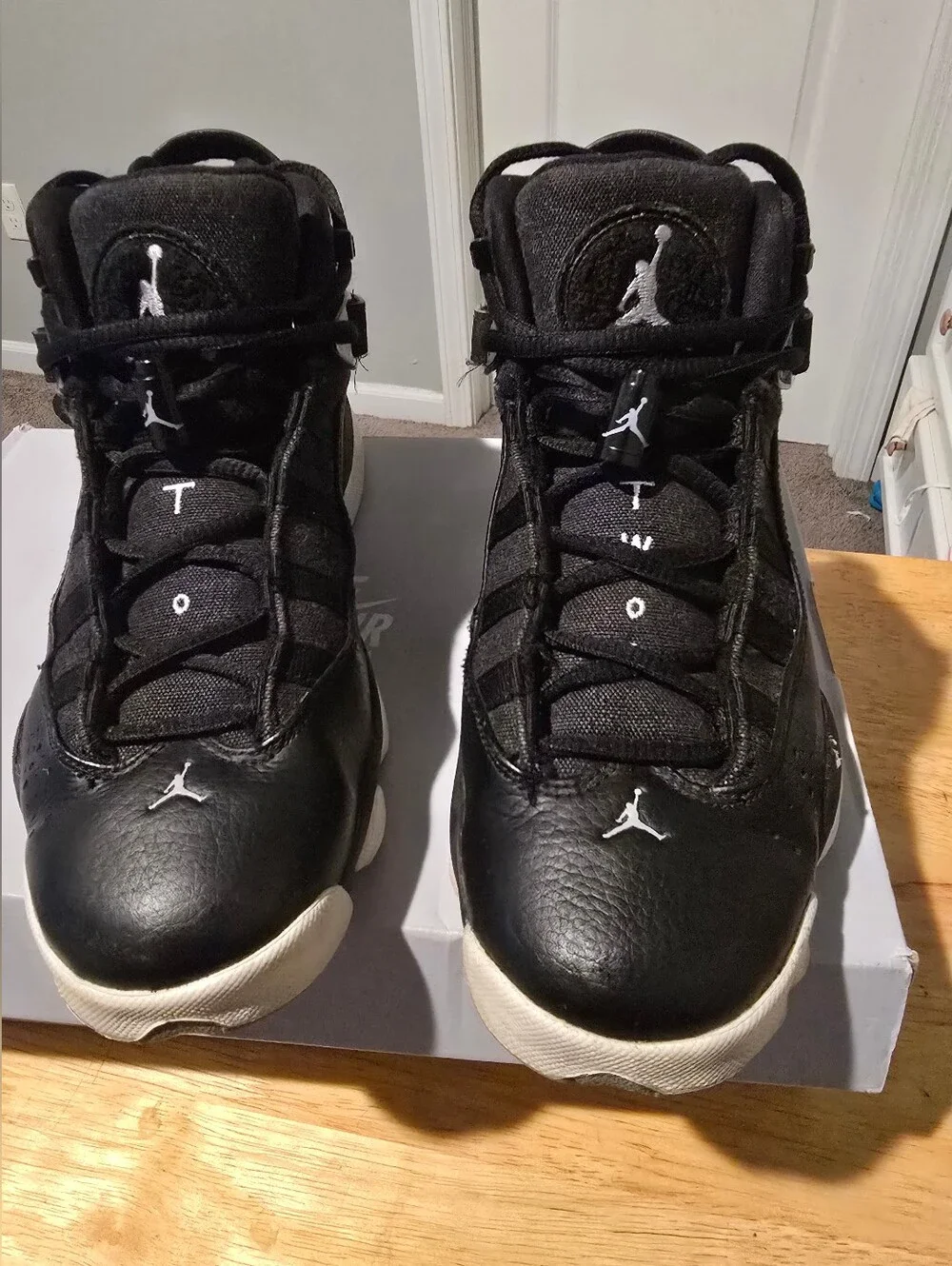 Air Jordan TWO3 6 Rings 323419-021 Black White Basketball Shoes Men Size 5.5